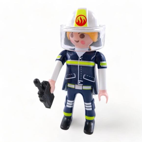 Playmobil 9855 3 in 1 Woman w/ 3 Outfits Karate, Firefighter, Dress - COMPLETE! - Picture 3 of 5
